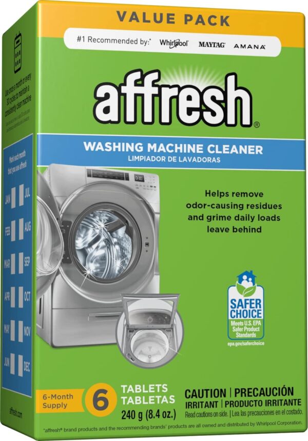 Affresh Washing Machine Cleaner, Cleans Front Load and Top Load Washers, Including HE, 6 Tablets