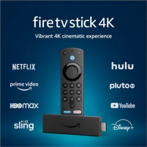 Fire TV Stick 4K, brilliant 4K streaming quality, TV and smart home controls, free and live TV